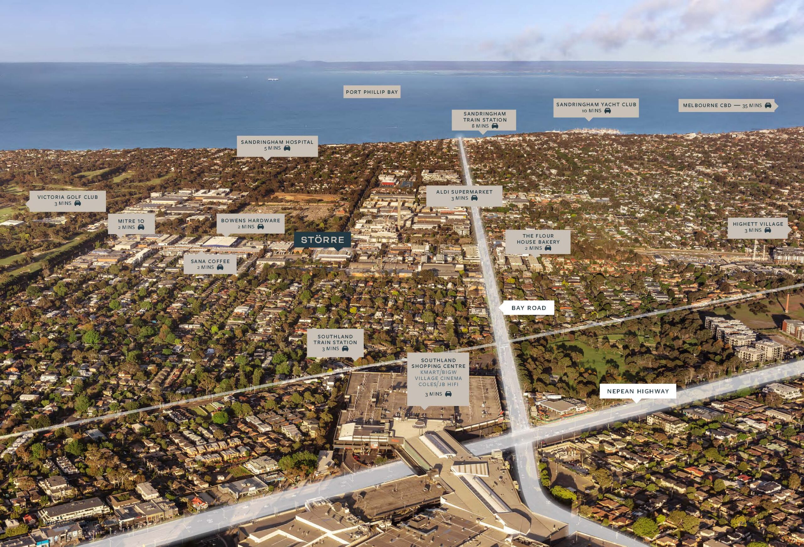 Större Cheltenham aerial location map